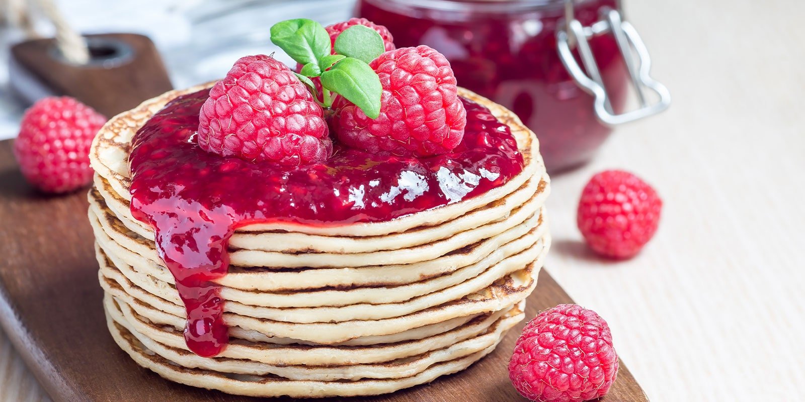 Himbeer-Pfannkuchen für Sportler - VitalBodyPLUS.de