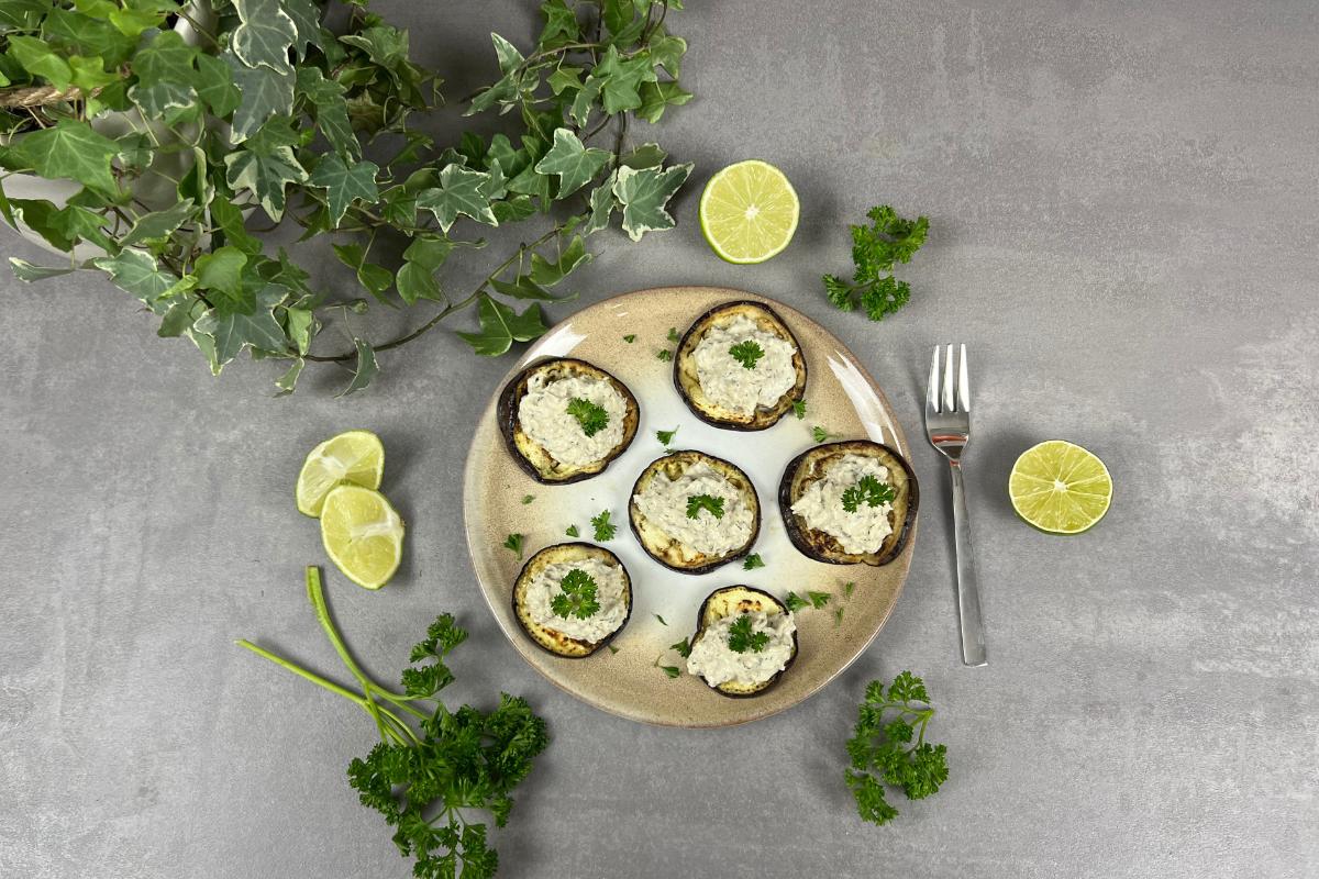 Auberginenhäppchen mit Thunfischcreme