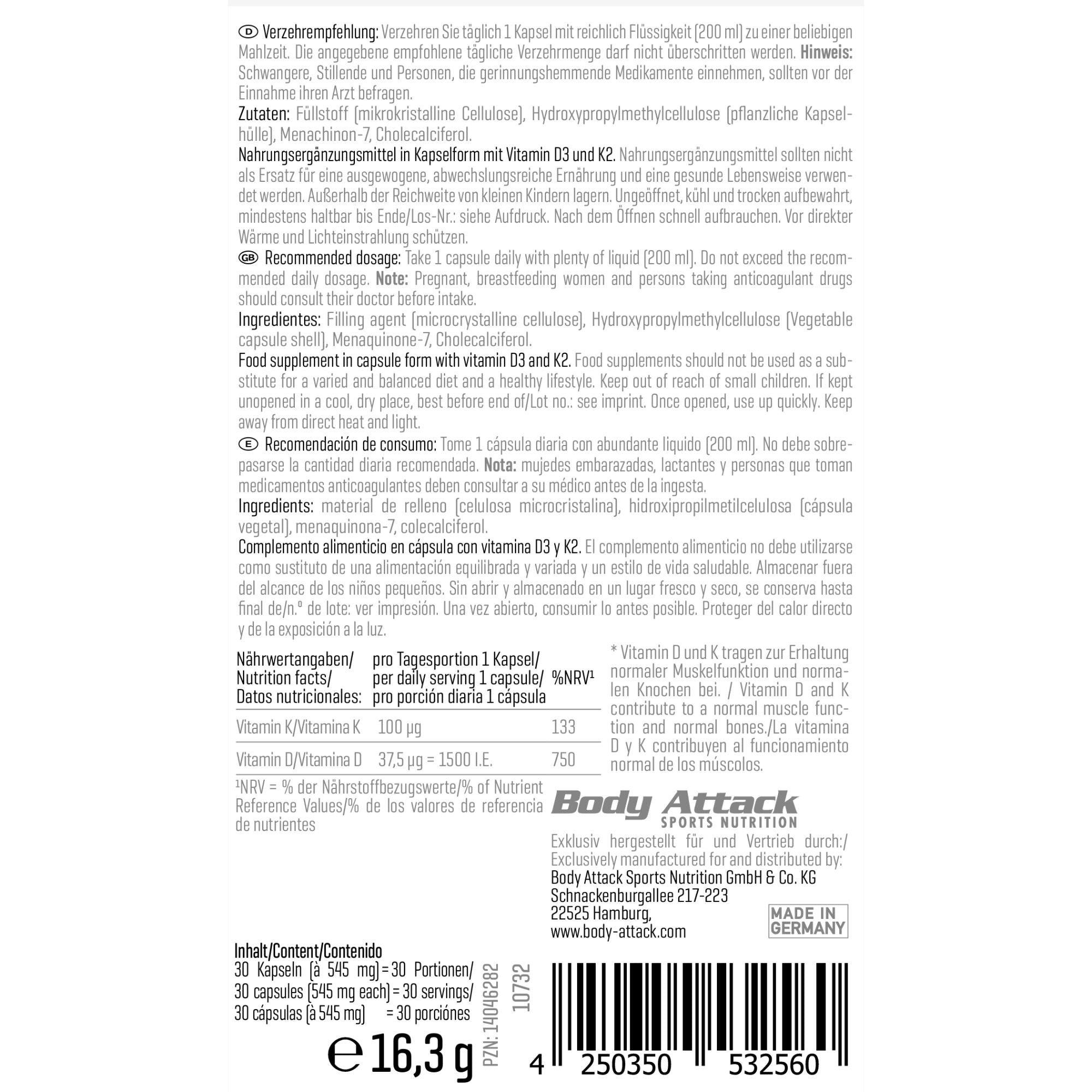 Vitamin D3 + K2 - VitalBodyPLUS.de