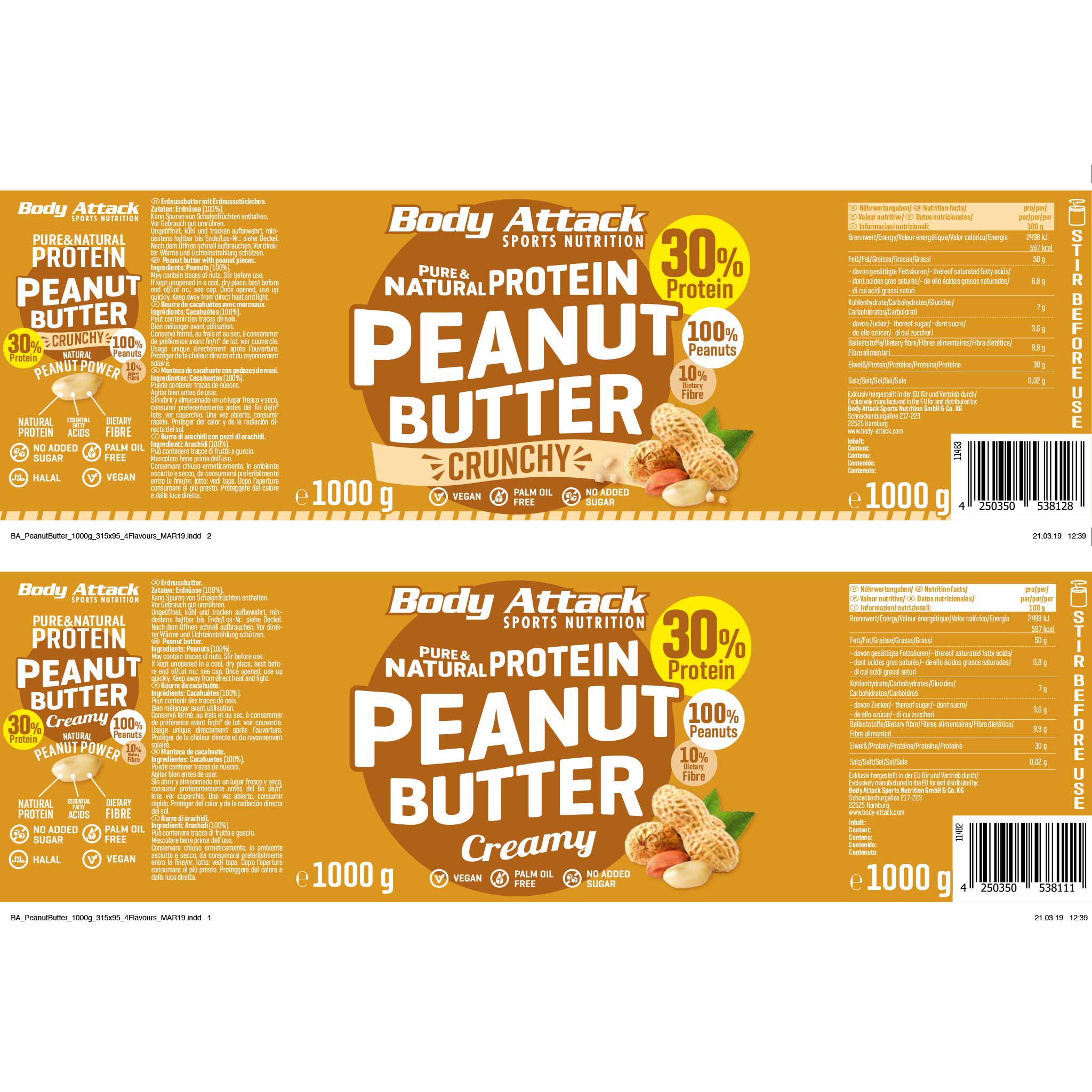 Protein Peanut Butter - 1 kg - VitalBodyPLUS.de
