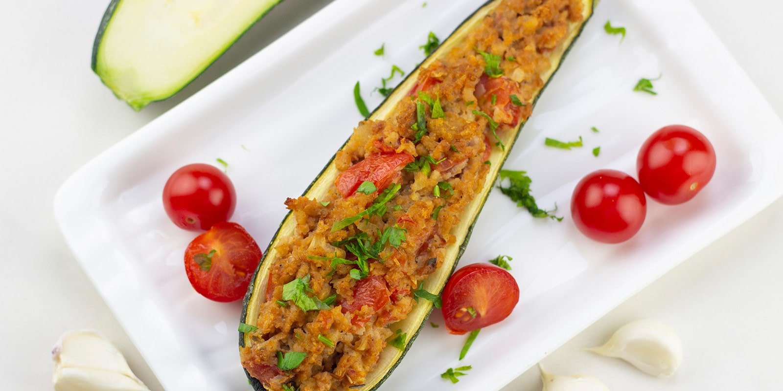 Zucchini mit veganer Füllung - VitalBodyPLUS.de