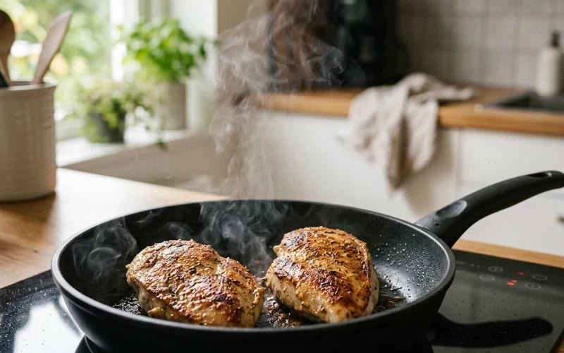 Anbraten ohne Öl: was in der beschichteten Pfanne wirklich geht - VitalBodyPLUS.de