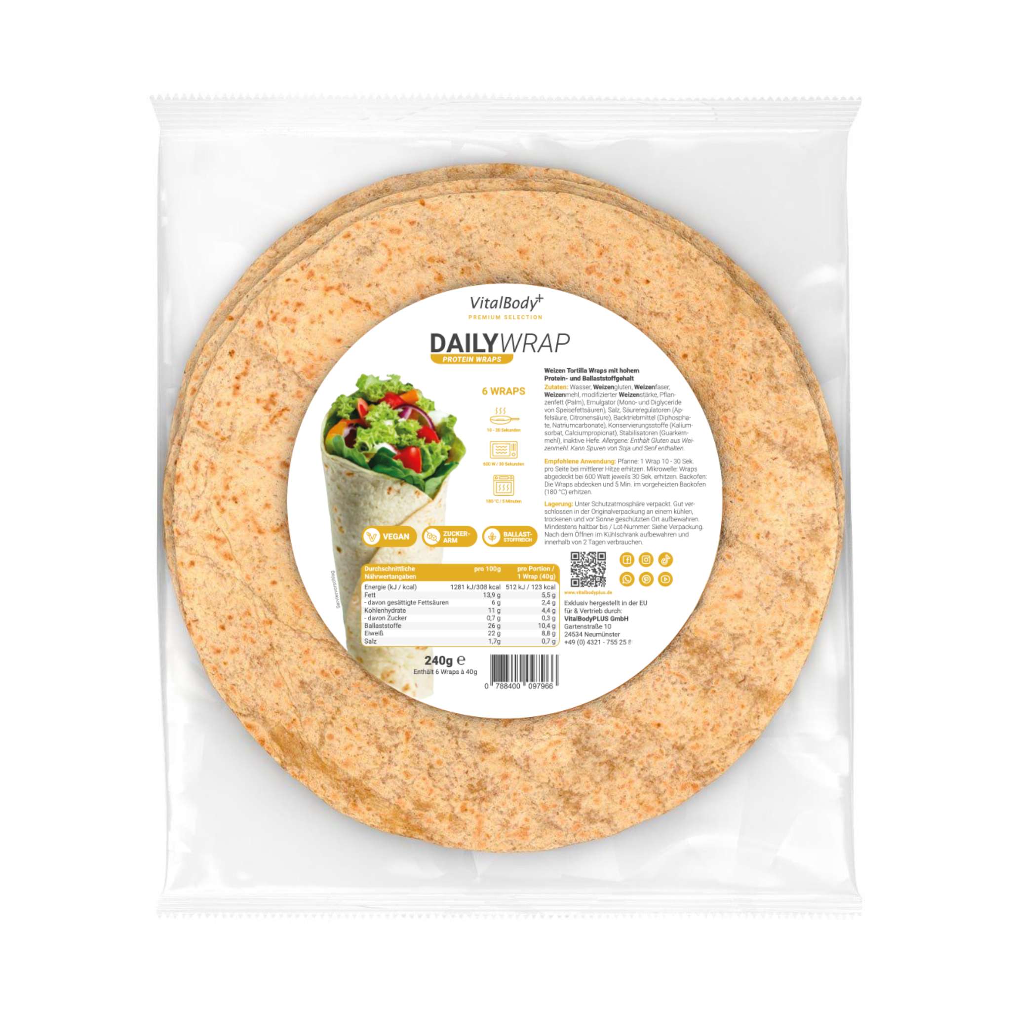GRATIS DailyWrap - Protein Tortilla Wraps - VitalBodyPLUS.de
