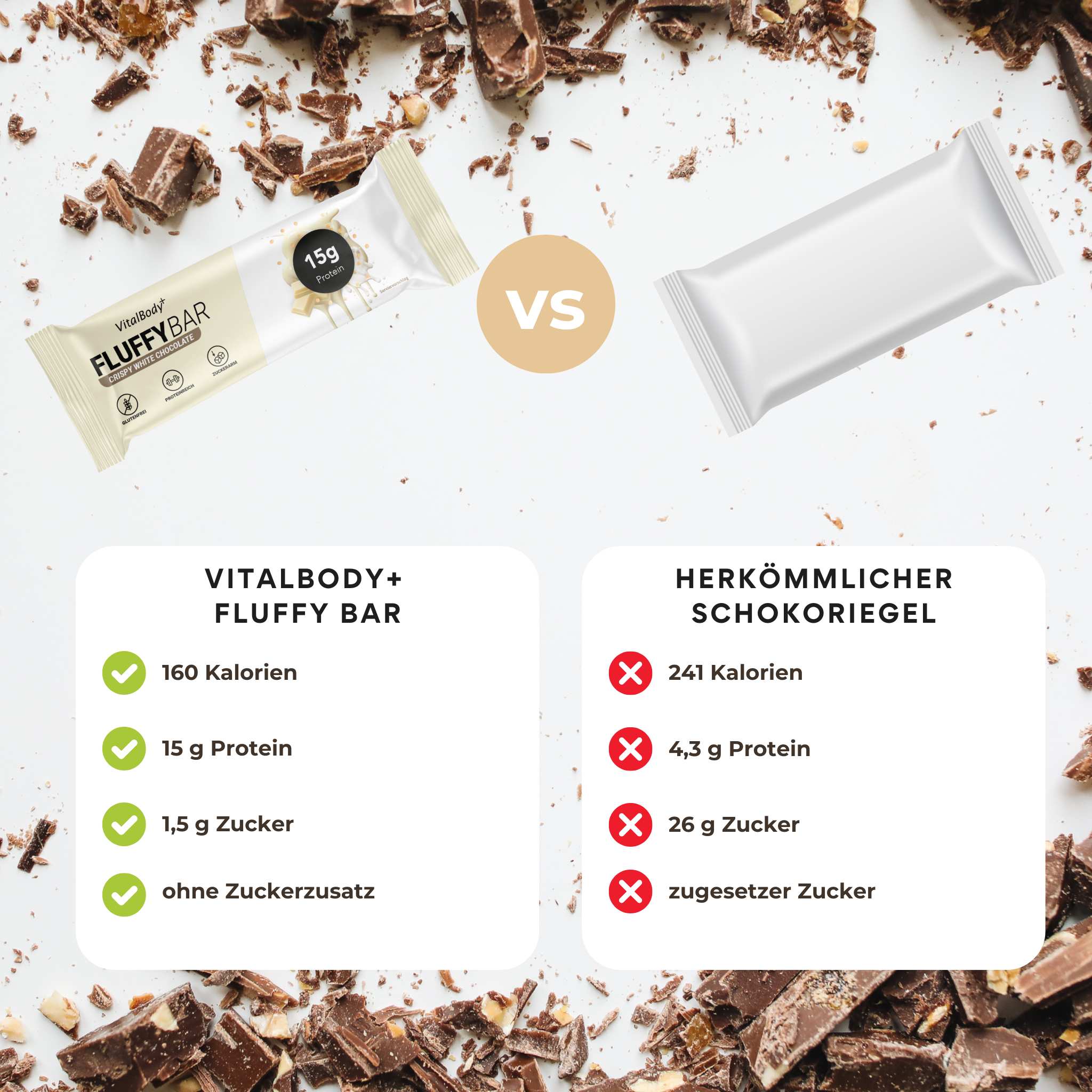 Fluffy Bar Proteinriegel - VitalBodyPLUS.de