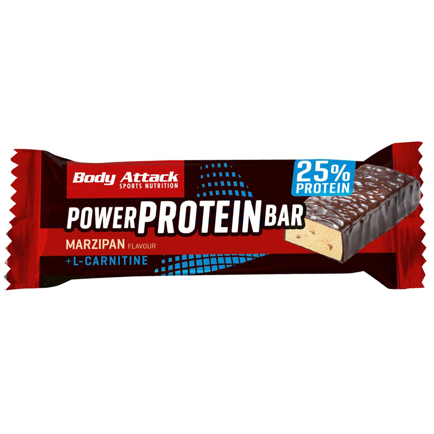 Power Protein Bar Marzipan mit weißem Hintergrund