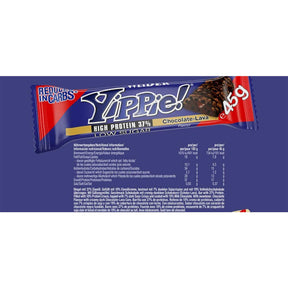 Weider Yippie Riegel Chocolate-Lava Produktetikette